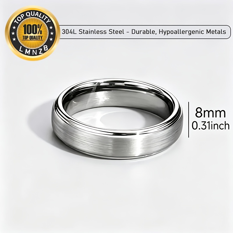 Unisex Matte 304 Stainless Steel Wedding Ring